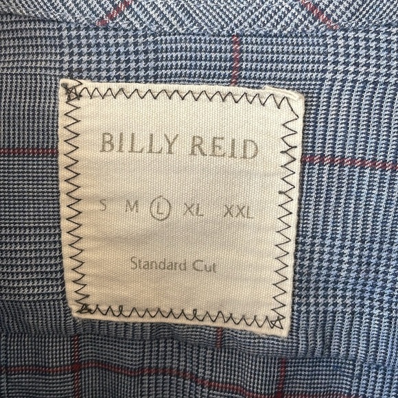 Billy Reid Standard Cut Button Down Shirt Men’s L Plaid Career Preppy Cotton - Picture 2 of 10
